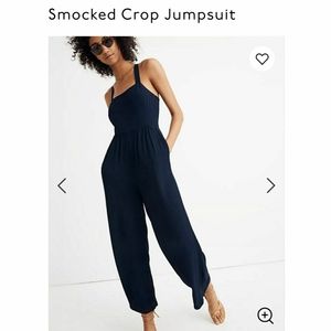 Smocked Cropped Jumpsuit